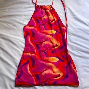 Multi-Color Neck Tie Dress